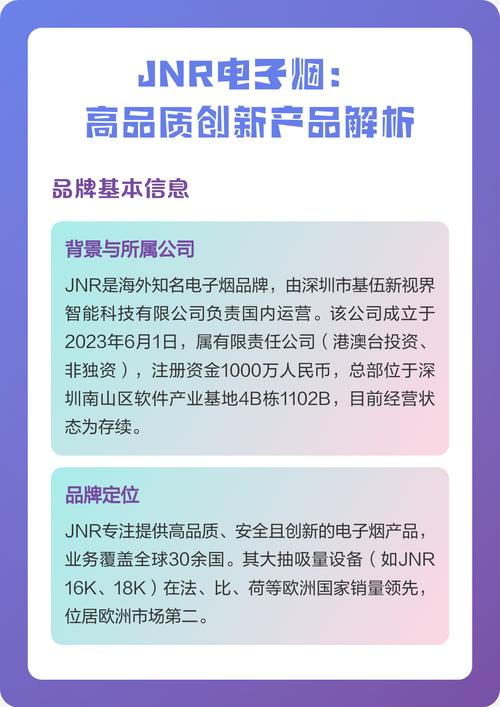 jnr电子烟:高品质创新产品解析